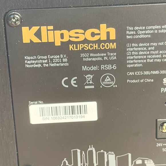 Klipsch RSB-6 Wireless Subwoofer For Soundbar PARTS ONLY - Picture 6 of 8
